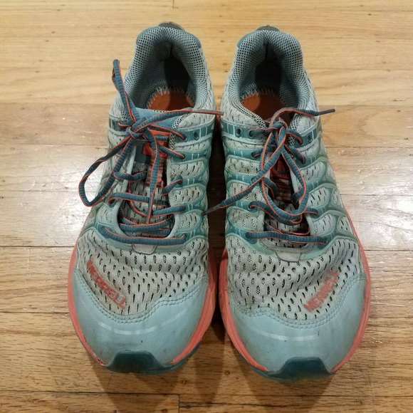 Merrell J598172 Women's Trail Running Sneakes Blue Surf/Tiger Lilly Size 9 - Picture 1 of 8